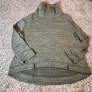 Saturday Sunday Anthropologie Olive Green Cowl Neck Sweatshirt Space Dye Medium